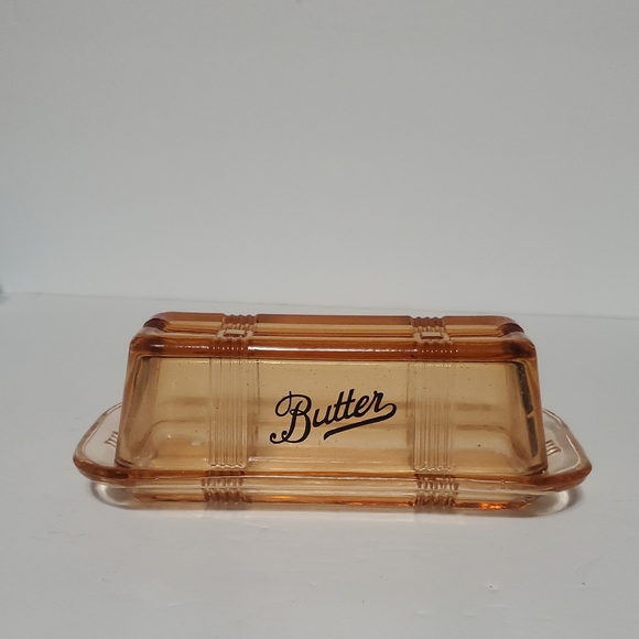 Other - Amber Glass Butter Dish